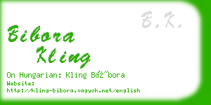 bibora kling business card